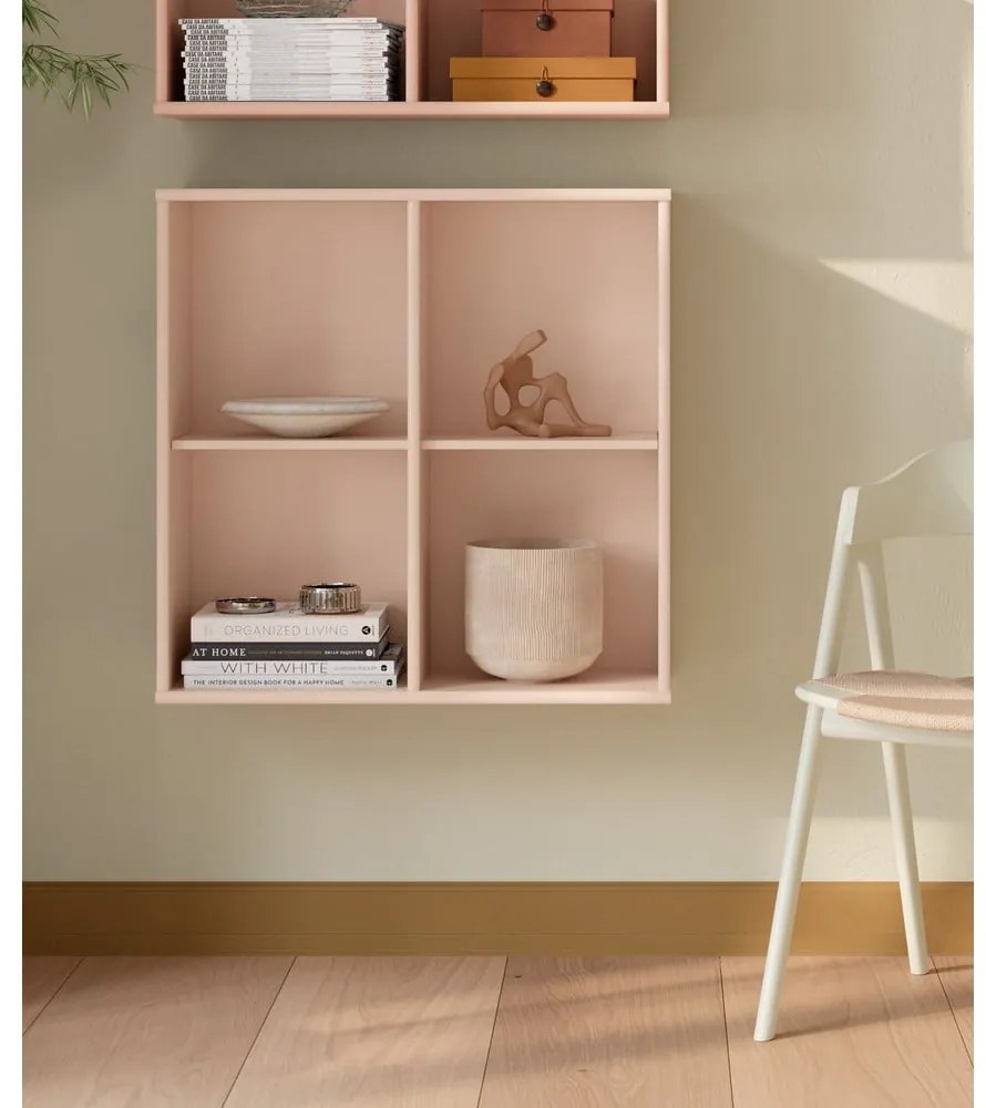 Bibliotecă roz-deschis suspendată 70x70x27 cm Mistral – Hammel Furniture