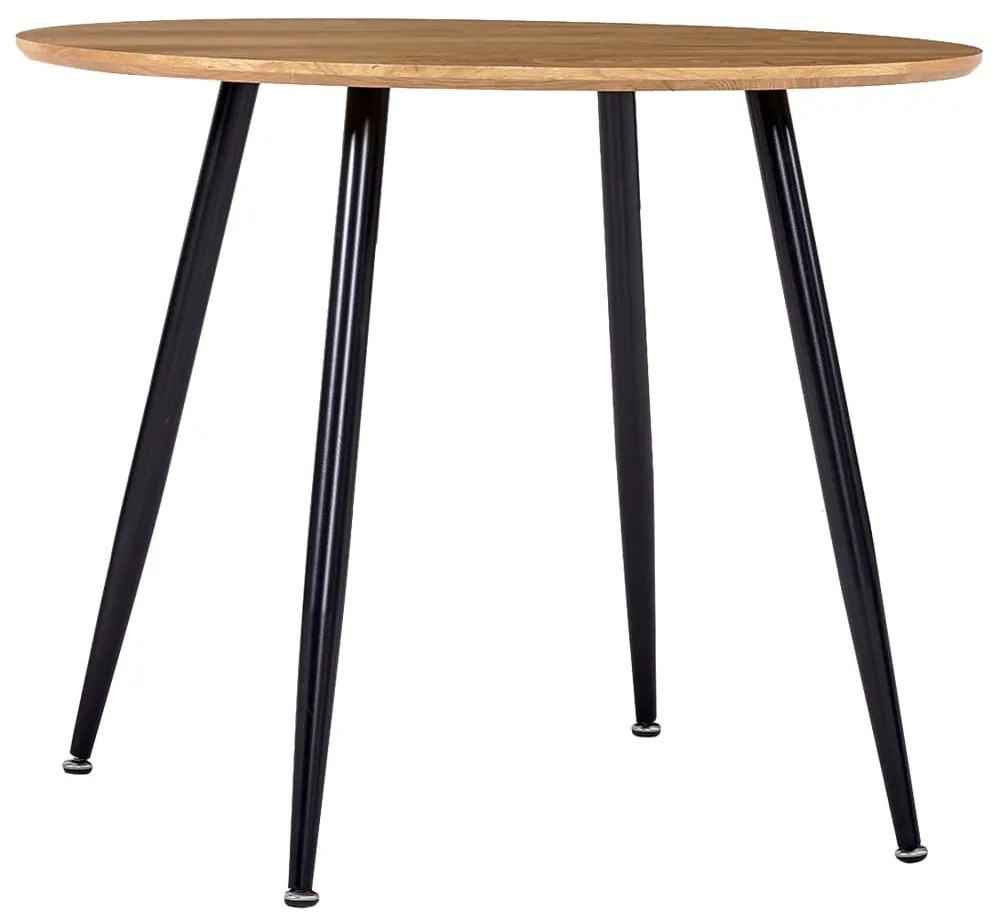 248300 vidaXL Masă de bucătărie, stejar și negru, 90 x 73,5 cm, MDF