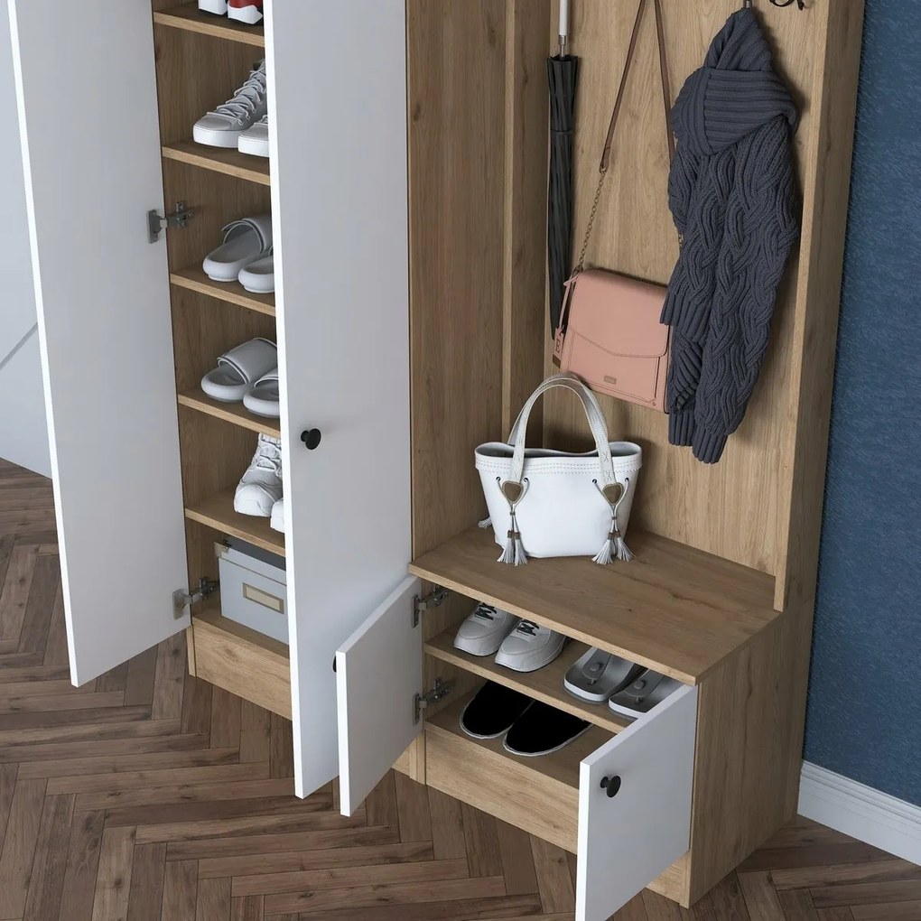 Set de hol Pone White and Walnut II