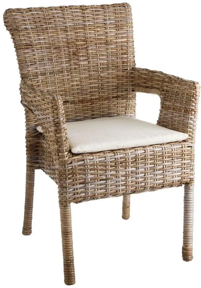 Scaun ratan pentru exterior 59x60x88 cm Chair Natural Way Rattan/Wood | PRIMERA COLLECTION