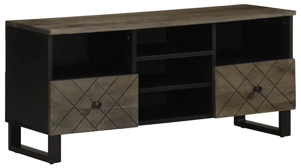 vidaXL Comodă TV, negru, 100x33x46 cm, lemn masiv de mango