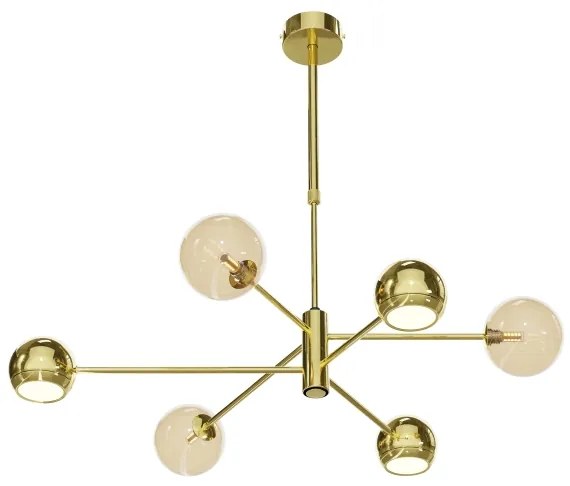 Lustră pe tijă Jupiter 1963 MOKA 3xGU10/10W/230V + 3xG9/10W/230V auriu/bej