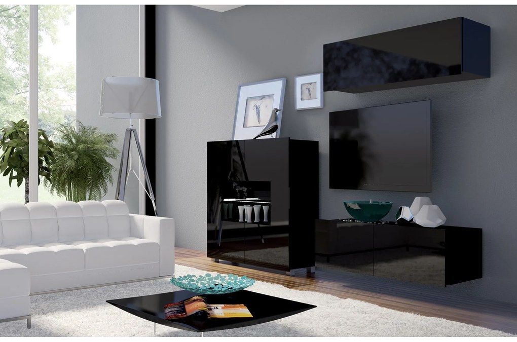 Mobilier living Calabria C9 (Negru) (fără iluminat). 1051625