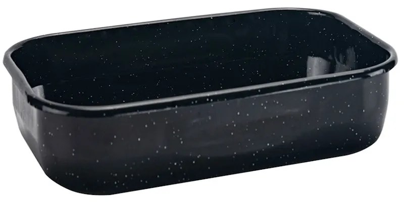 Tava de copt Rosberg R51222JS41, 41x27 cm, Dreptunghiulara, Email, Negru