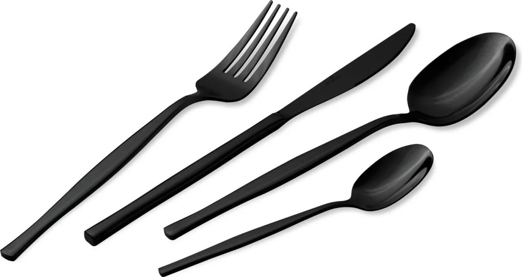 Set tacamuri 24 piese, 6 persoane, negru oglinda Berlinger Haus BH 3066
