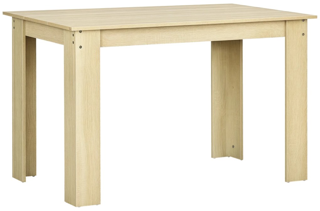 HOMCOM Masă de dining masă de bucătărie design modern cu placa mare pentru 2-4 persoane din lemn dim. 120L x 69l x 75H cm stejar | Aosom Romania