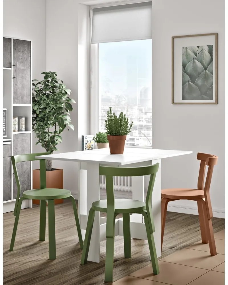 Masă de dining extensibilă cu blat alb 76x28 cm Papillon – TemaHome
