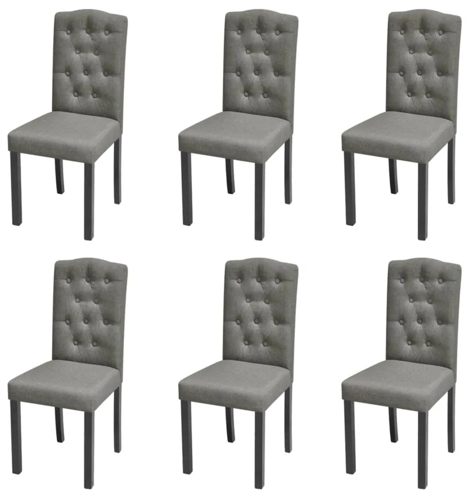 vidaXL Scaune de sufragerie, 6 buc., gri închis, material textil