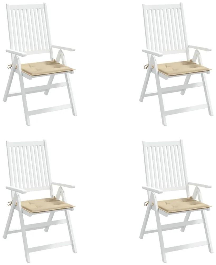 Perne scaun de gradina, 4 buc., bej, 40 x 40 x 3 cm 4, Bej, 40 x 40 x 3 cm