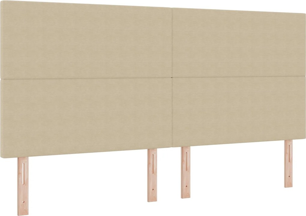 vidaXL Tăblie LED cu benzi LED Gri Verde 200 cm Țesătură din corduroy