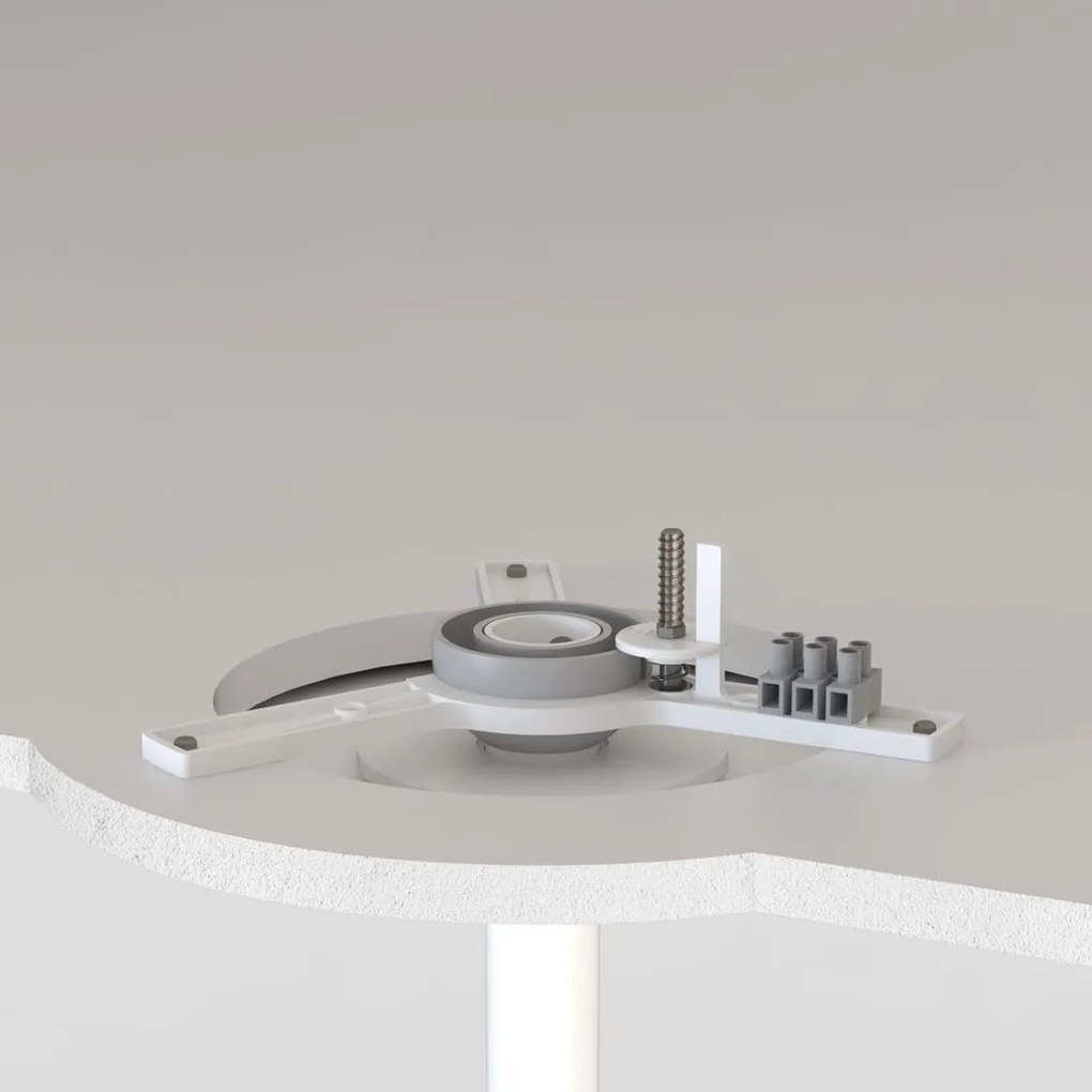 Lustra cu Ventilator incastrat tavan cu telecomanda KLIM S 92,5cm, alb/ pin