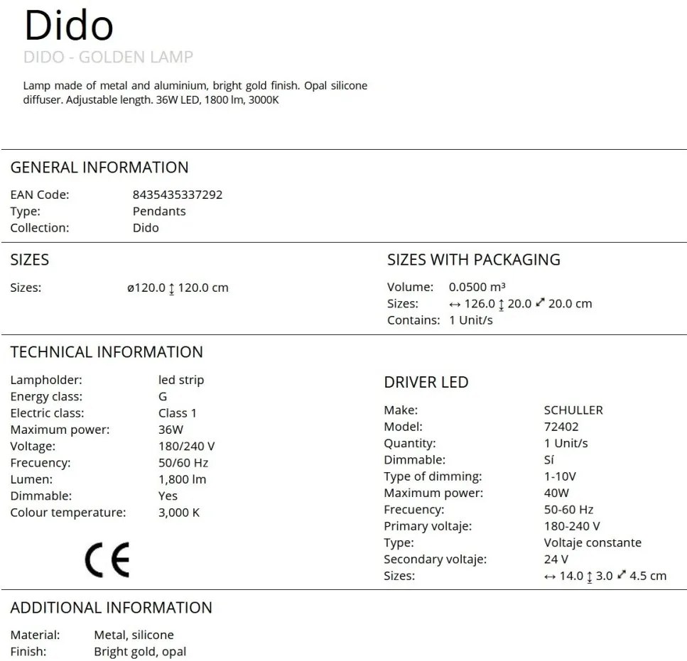 Lustra LED suspendata design modern Dido aurie