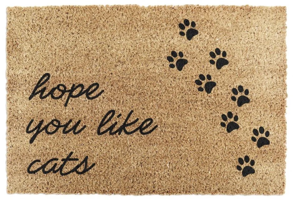 Covoraș de intrare din fibre de nucă de cocos 40x60 cm Hope You Like Cats – Artsy Doormats