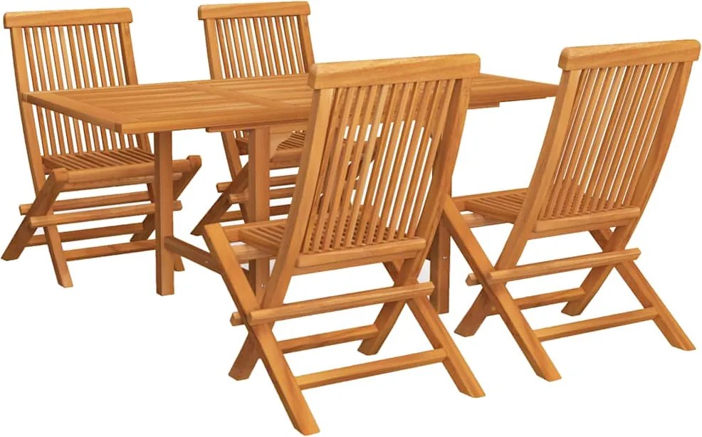 vidaXL Set mobilier grădină, 5 piese, lemn masiv de tec