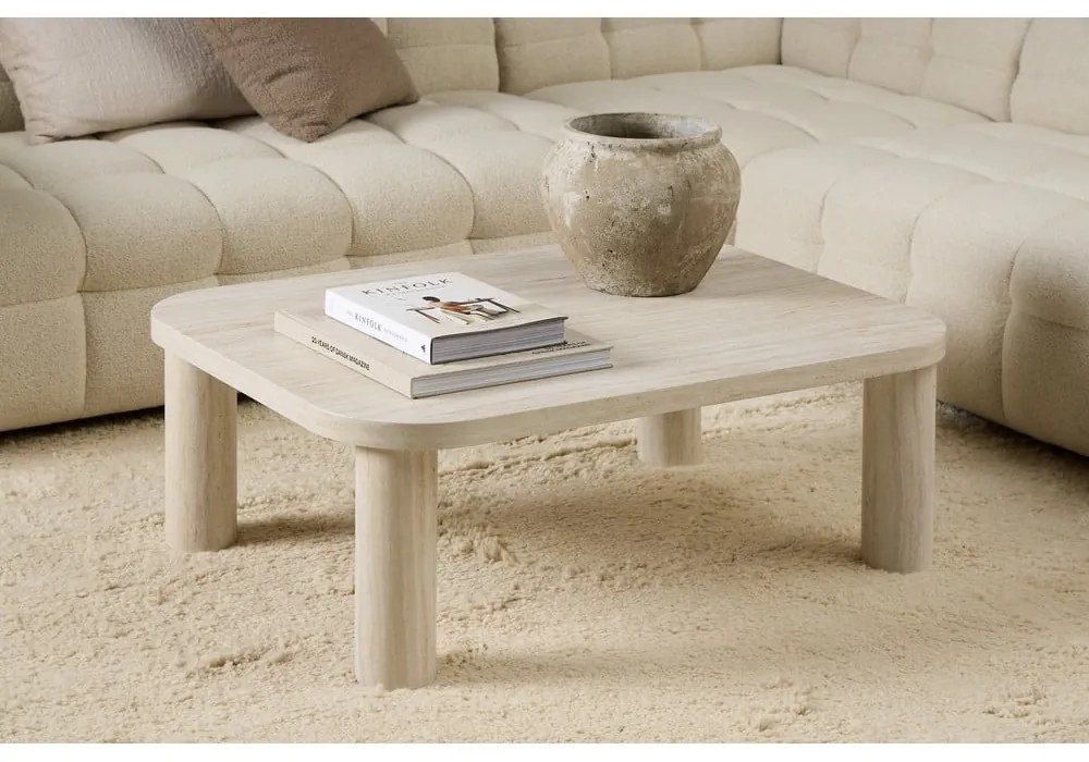 Măsuță de cafea bej cu aspect de marmură 75x100 cm Solano – Actona