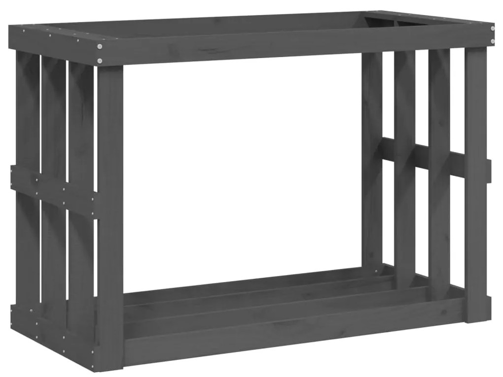 Suport busteni de exterior, gri, 108x52x74 cm, lemn masiv pin