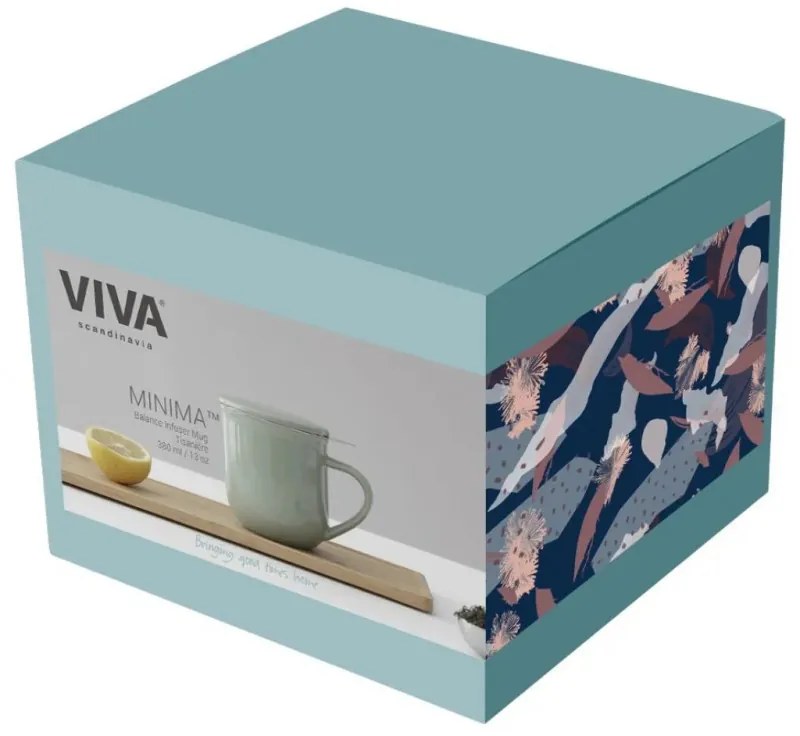 Cana pentru ceai cu infuzor si capac Viva Scandinavia Minima Eva V81450, 350 ml, Portelan, Roz