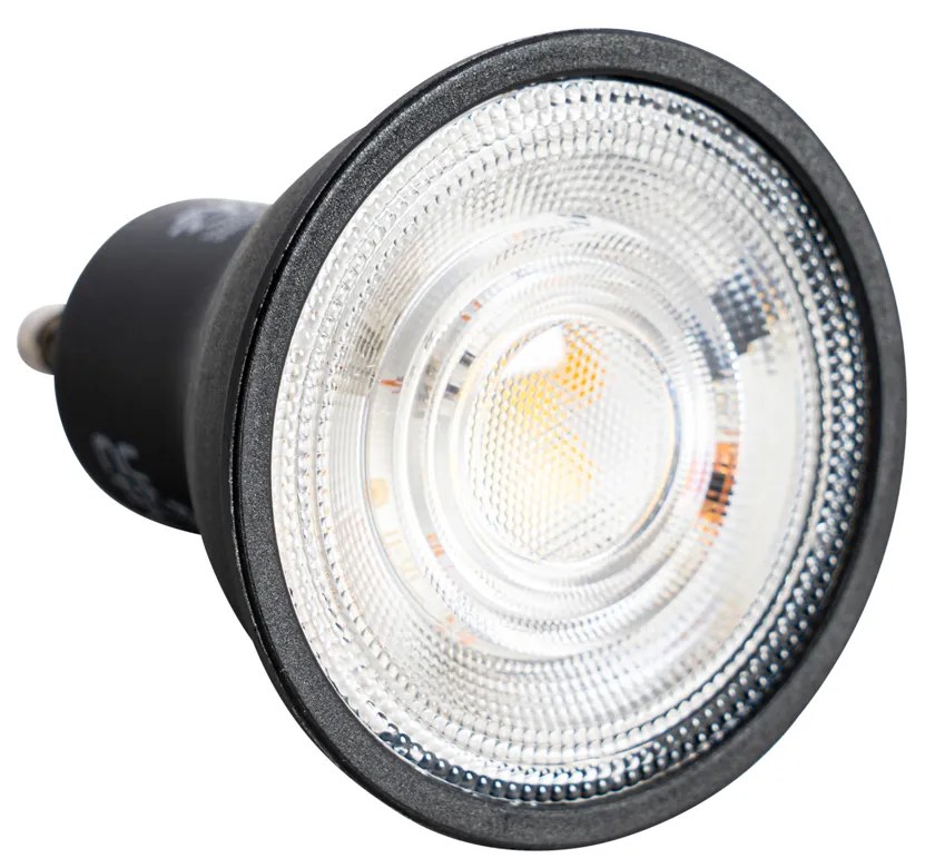 Set de 5 becuri LED GU10 reglabile, negru, 6W, 500lm, 2700K