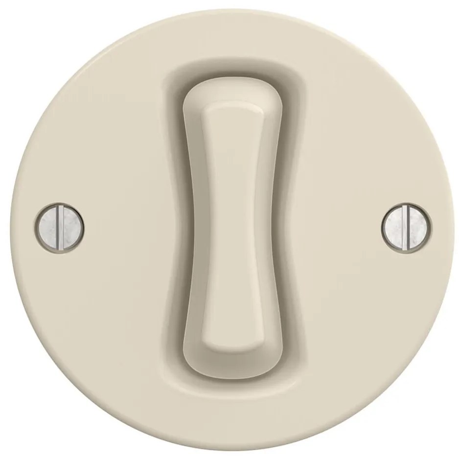 Kliklap - Întrerupător retro în cruce fără ramă nr. 7 bej