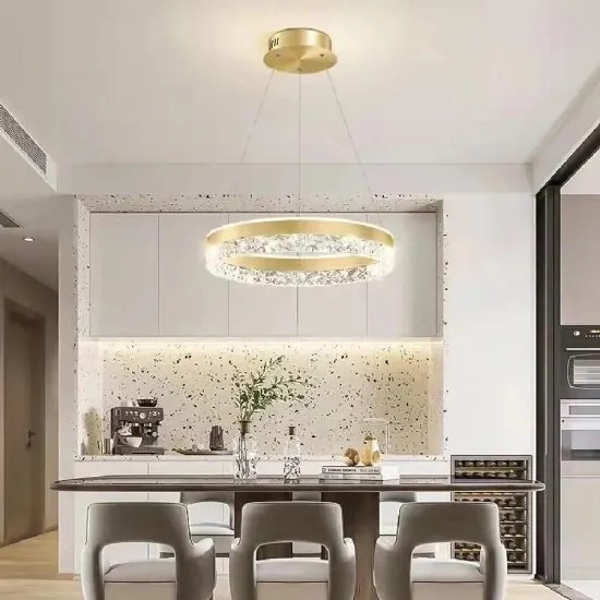 Lustra LED Cu Telecomanda, Elit's Gold , 124w