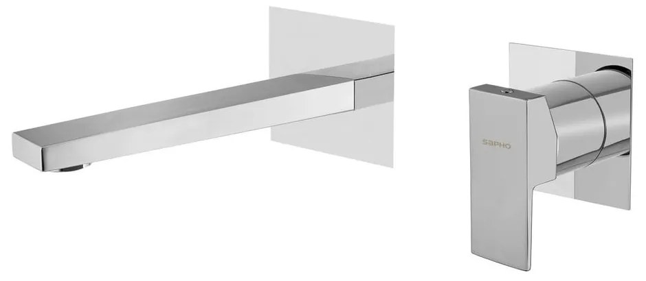 Baterie argintiu-lucios pentru chiuvetă încastrată (1 ieșire) Latus – Sapho