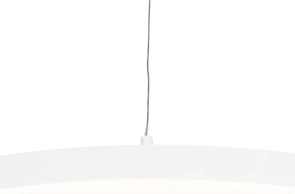 Lampă pendant de design albă 60 cm cu LED inclus, cu dimmer în 3 trepte - Anello