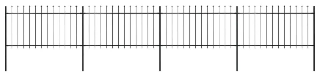 vidaXL Gard de grădină cu vârf tip suliță din oțel 714,5 x 100 cm, negru