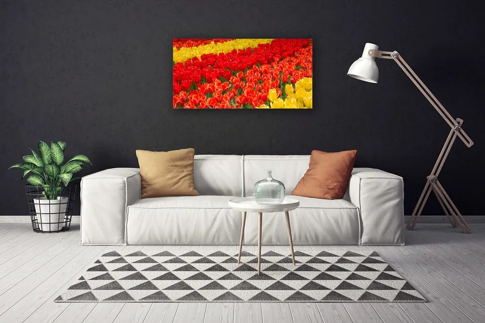 Tablou pe panza canvas Lalele Floral Roșu Galben