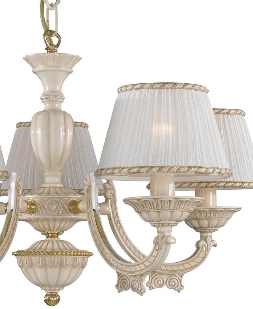Candelabru cu 5 brate clasic design italian din alama 9660 RA-L. 9660/5