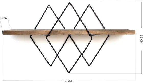 Raft de perete 36x60 cm molid