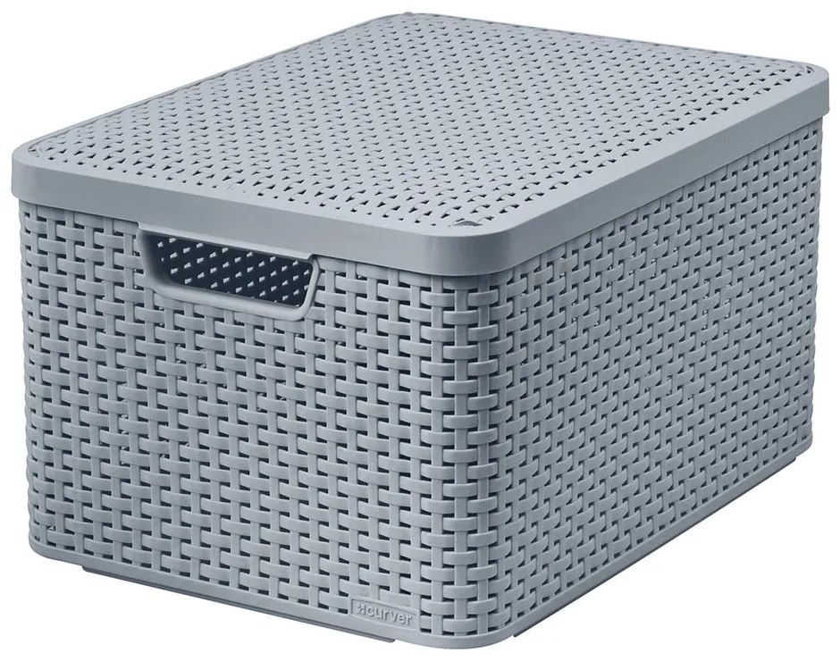 Cutie de depozitare gri din plastic cu capac 33x44,5x25 cm Style – Curver