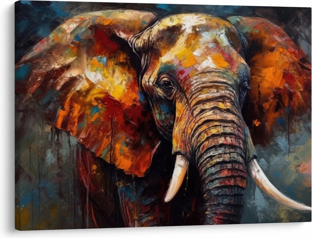 Tablou - Pictura unui elefant (70x50 cm)
