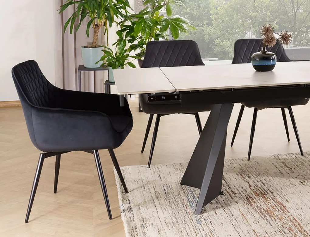 Scaun de sufragerie MARLO VELVET negru
