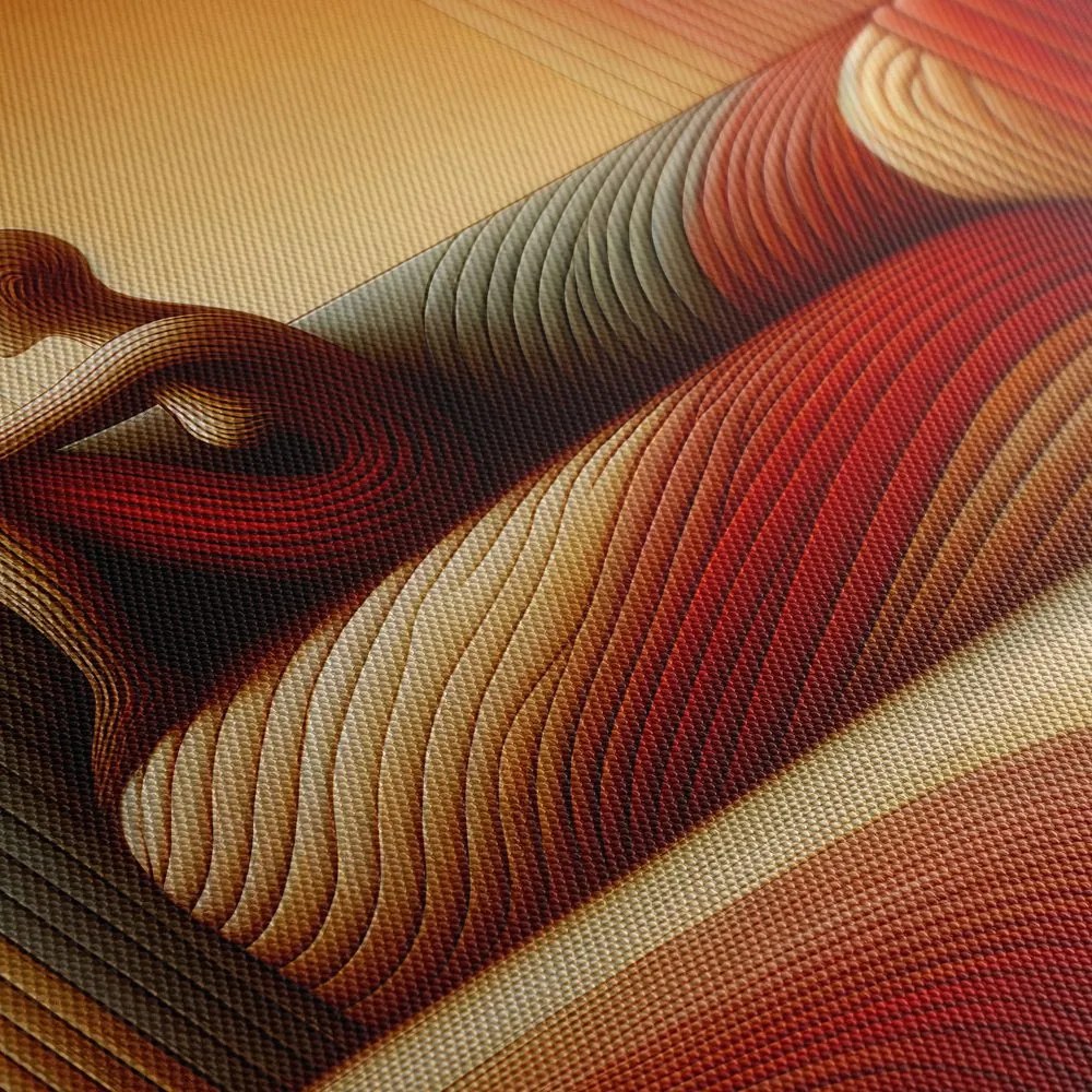 Tablou linii abstracte în tonuri calde
