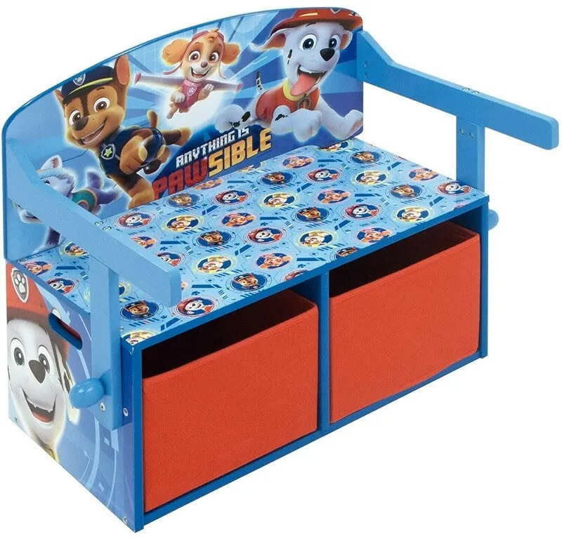 Mobilier 2 in 1 pentru depozitare jucarii Paw Patrol