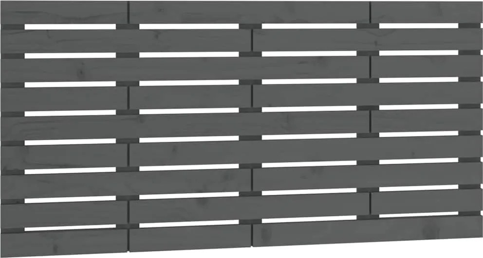 vidaXL Tăblie de pat pentru perete, gri, 141x3x63 cm, lemn masiv pin