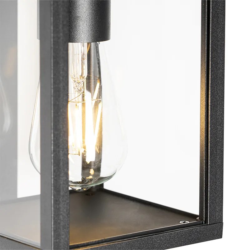 Lampa de perete exterioară neagră IP44 cu senzor de crepuscul - Charlois