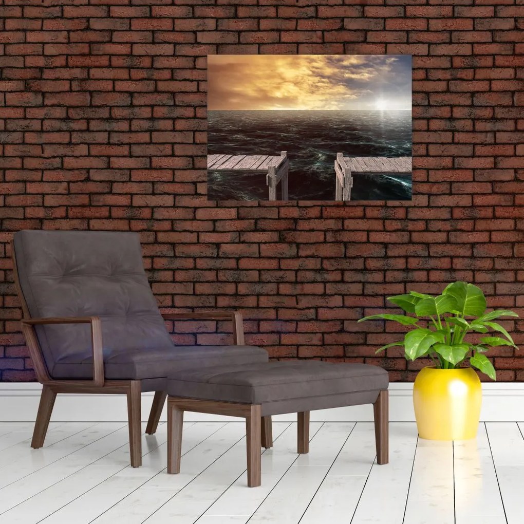 Tablou pe sticlă cu marea (70x50 cm)