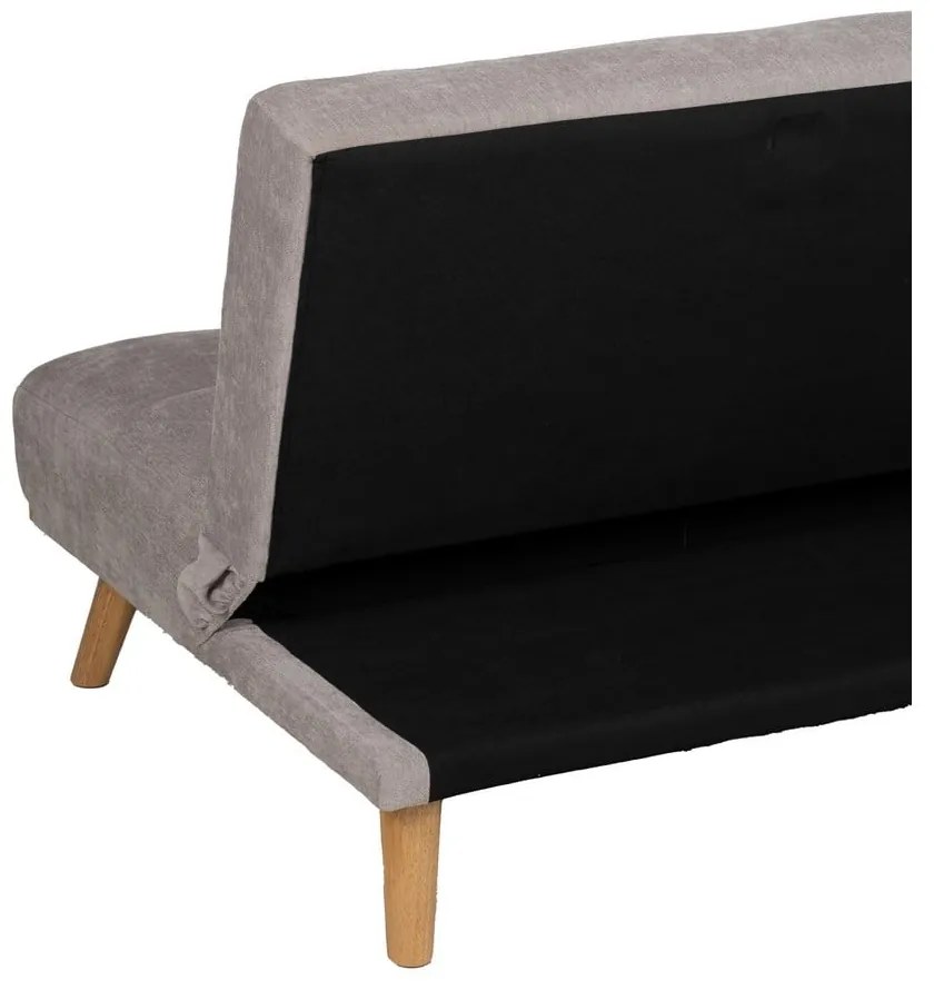 Canapea gri deschis extensibilă cu tapițerie din chenille 178 cm – Ixia