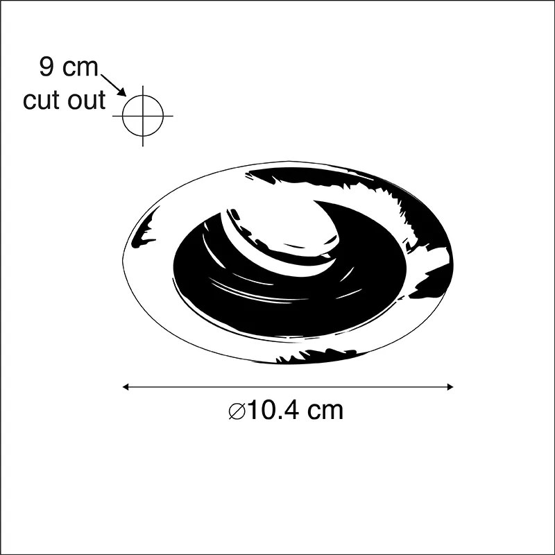 Spot încastrat inteligent modern oțel cu negru incl. WiFi GU10 - Rondoo