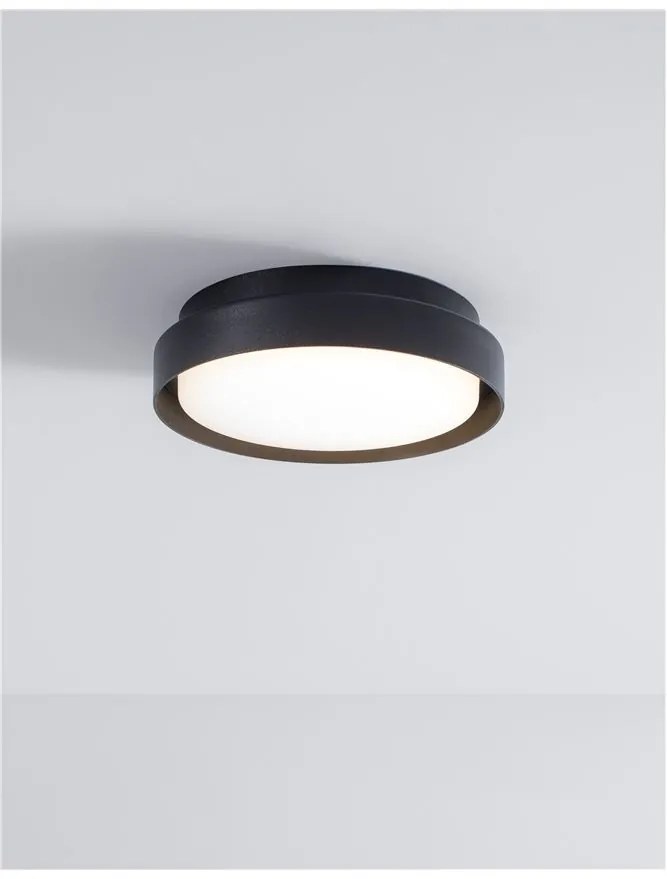 Plafoniera LED pentru iluminat exterior design modern slim IP65 OLIVER neagra