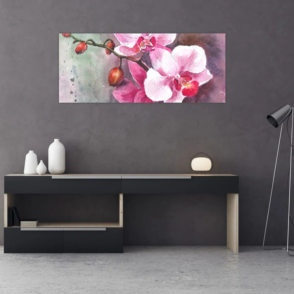 Tablou - Orhidee, acvariu (120x50 cm)