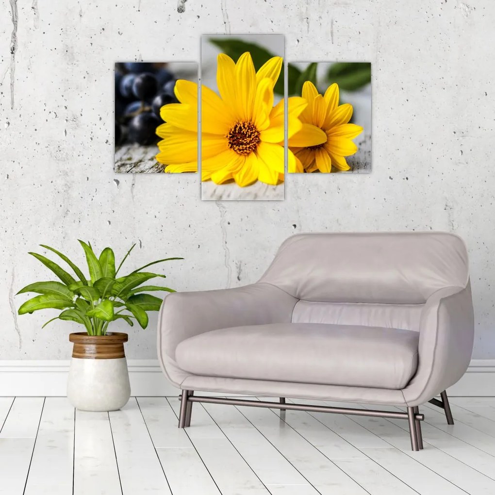Tablou cu flori galbene (90x60 cm)