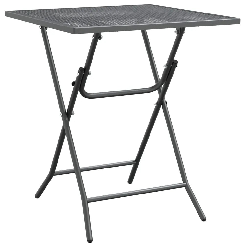 Set mobilier gradina 5 piese antracit plasa metalica expandata Lungime masa 60 cm, 5
