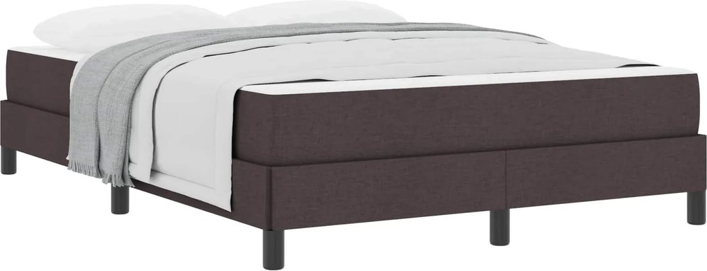 vidaXL Pat cu arcuri cu saltea Maro închis 140 x 200 cm țesătură