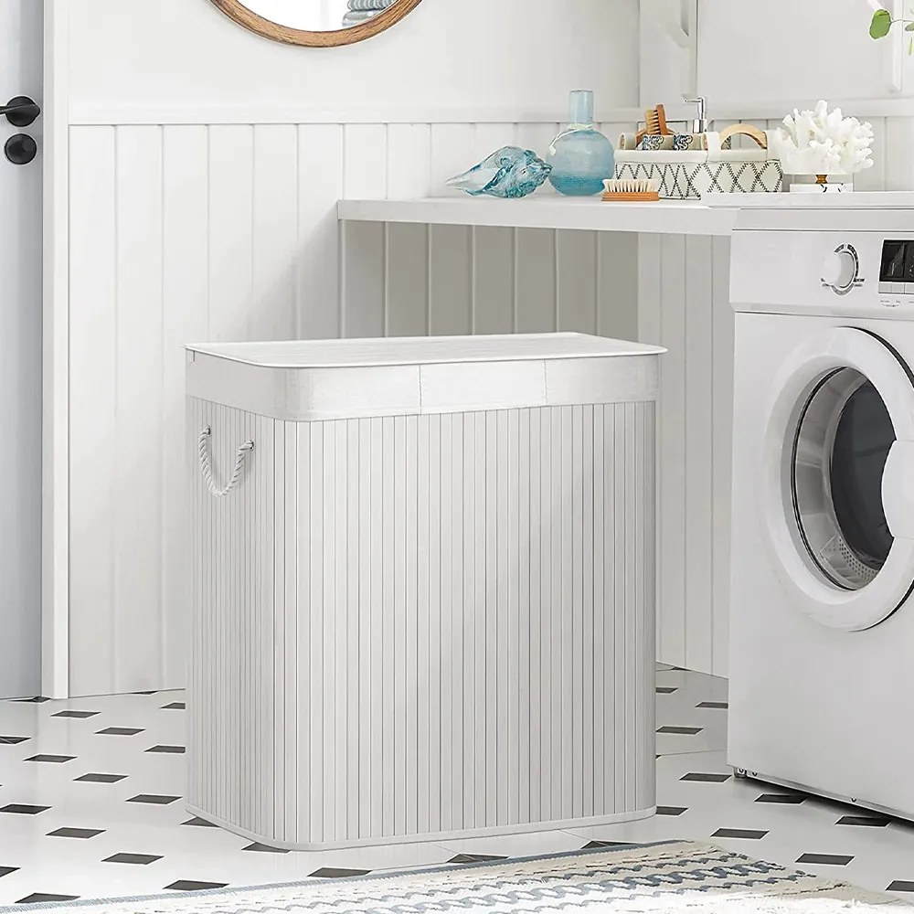 Coș de rufe din plastic, alb
