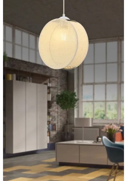 Lustră pe cablu DRUM 1xE27/60W/230V crem