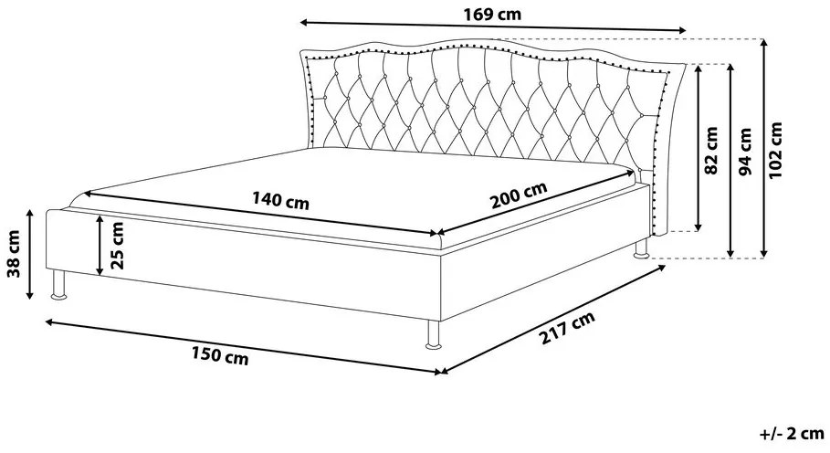 Pat matrimonial 140 cm MATH (cu somieră) (negru). 1007351