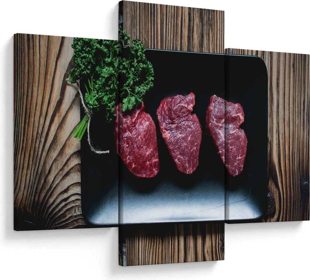 Tablou cu carne pe farfurie (90x60 cm)