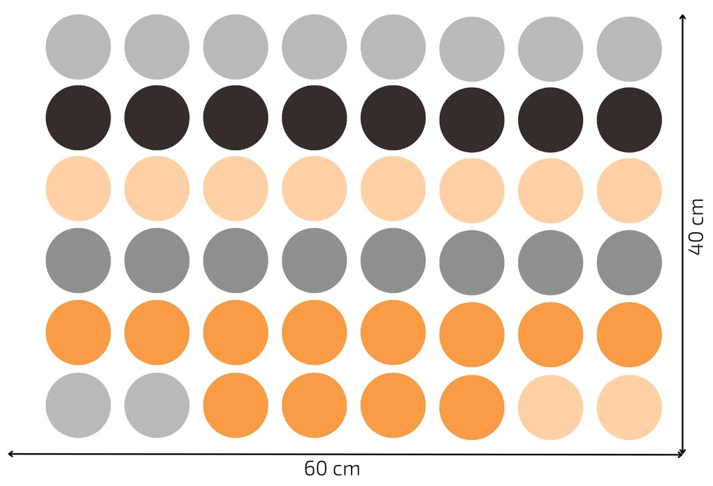 PIPPER. Autocolant de perete "Puncte colorate" 5,5 cm Culoare: Roz deschis